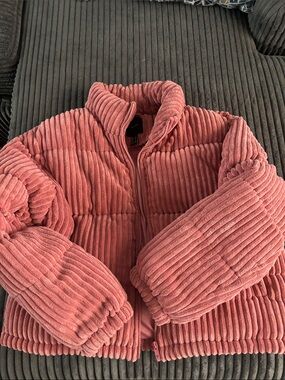Forever 21 Pink Corduroy Puffer Jacket